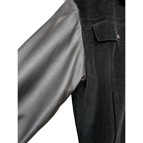 Vintage 1980s Claude Montana Corduory and Leather Bomber Jacket - Picture 6 of 16